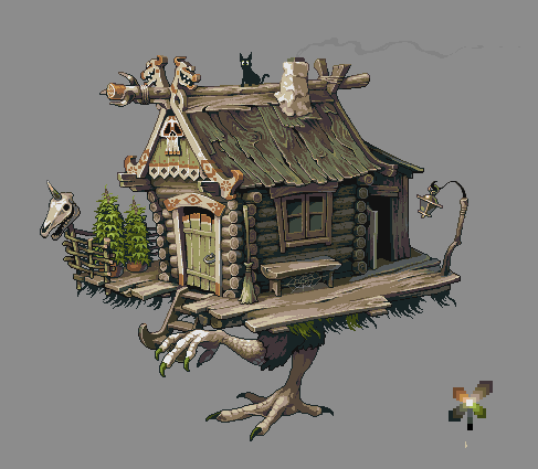 Baba Yaga hut by Fool | Pixel Art Gallery on Lospec