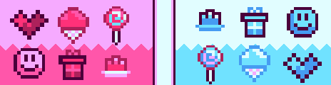 Candy fruit Palette Example by pixel rubik cube