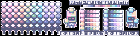 Pastel Pop-16 Color Palette Example by AxulArt