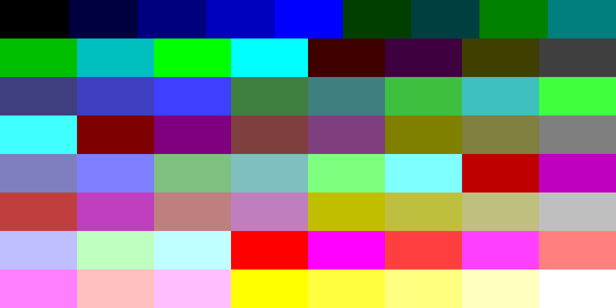 65 colors Palette