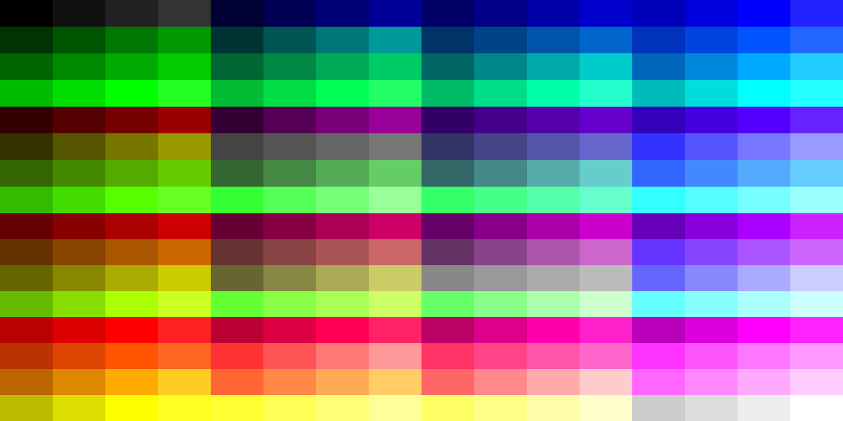 EGAX (EGA Extended) Palette