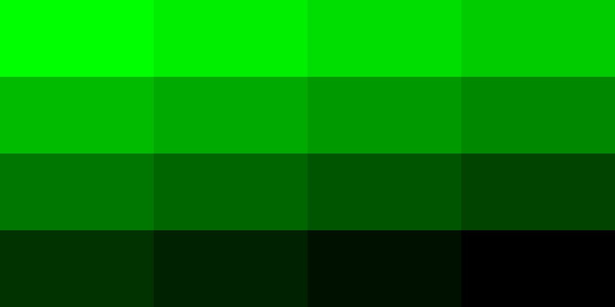 Green scale Palette