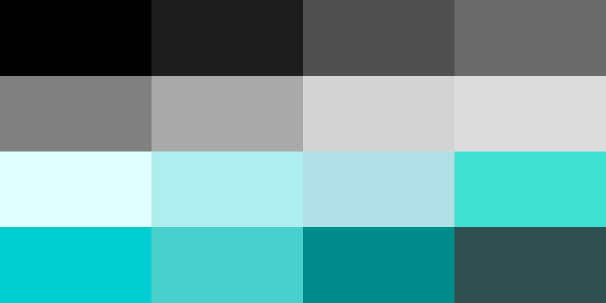 Turquoise shades Palette