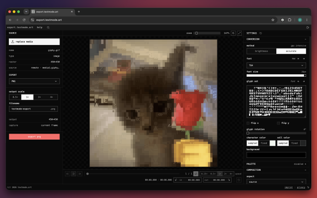 export.textmode.art screenshot