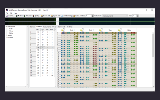 hUGETracker screenshot