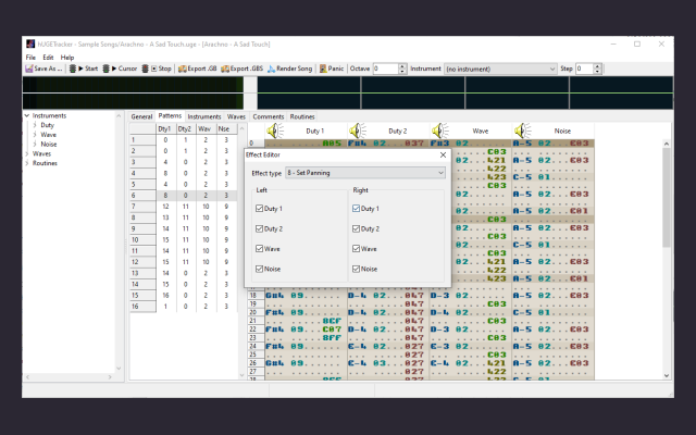 hUGETracker screenshot