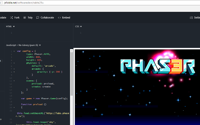 Phaser screenshot