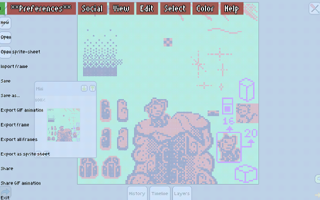 Pixly Settings Screen