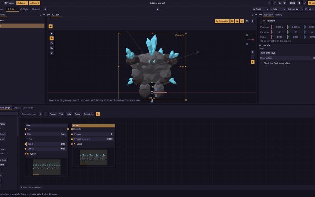 Action: pick and time the animation clips
