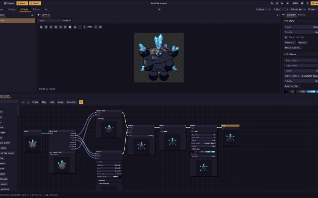 Style: the pixel-art look as a node graph