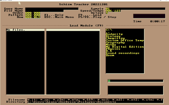 Schism Tracker screenshot