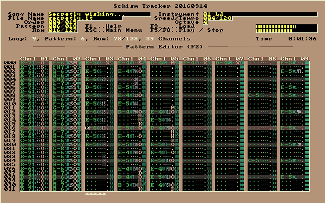 Schism Tracker screenshot