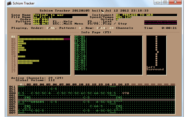 Schism Tracker screenshot
