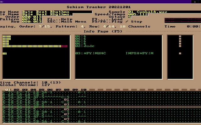 Schism Tracker screenshot