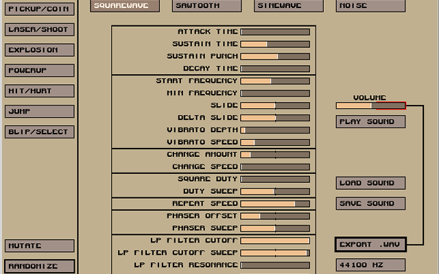 sfxr screenshot