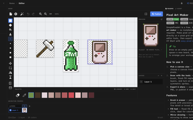 Simple Pixel Art Editor screenshot