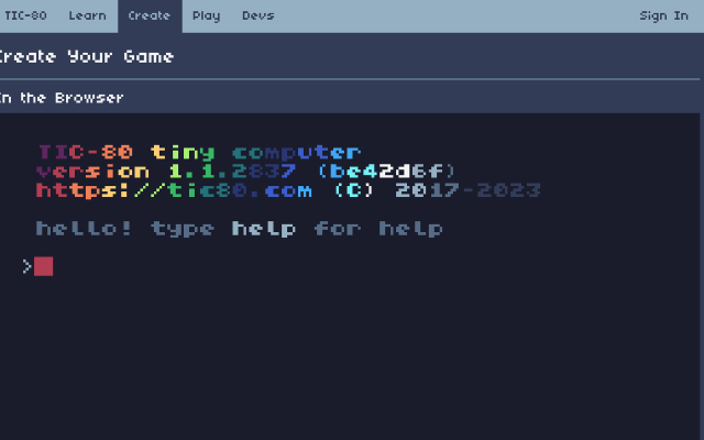 TIC-80 screenshot